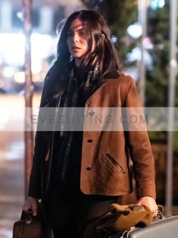 Monica Barbaro A Complete Unknown Brown Suede Jacket