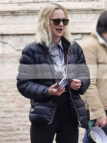 Nancy Movie My Spy The Eternal City 2024 Anna Faris Black Puffer Jacket