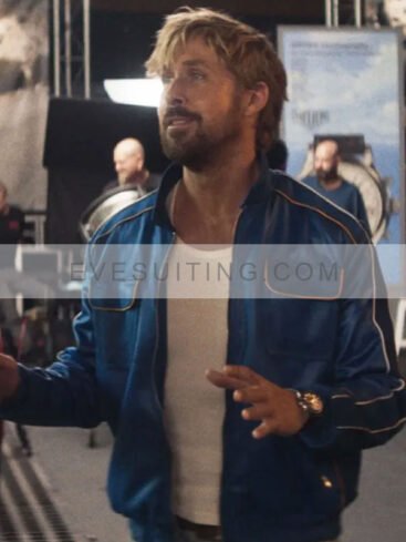 Ryan Gosling Blue Leather Jacket