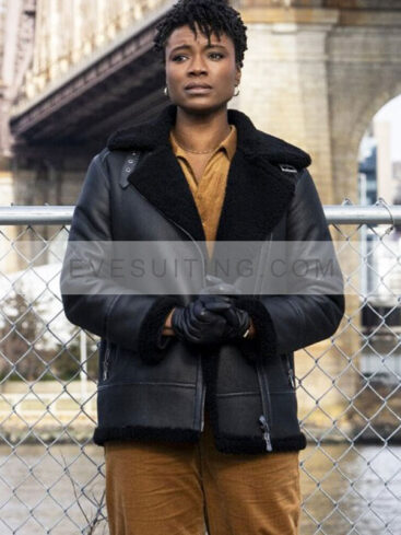 Tiffany Wallace FBI Season 6 Black Shearling Jacket