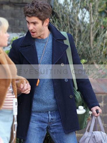 Tobias Movie We Live in Time 2025 Andrew Garfield Blue Wool Peacoat