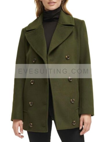 Women's Olive Green Peacoat