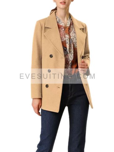 Women'sCamel Peacoat Wool