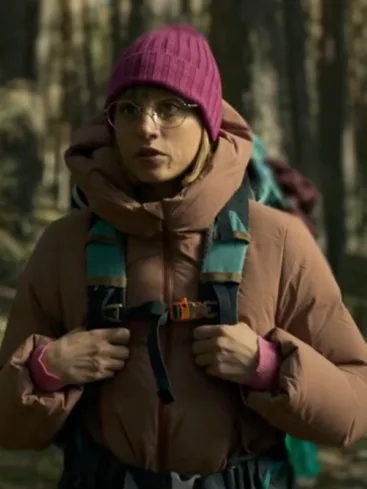 Michelle Jenner TV Series Berlin 2024 Keila Pink Puffer Jacket