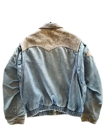 Myles Truitt TV Series BMF B-Mickie Blue & Beige Denim Leather Jacket