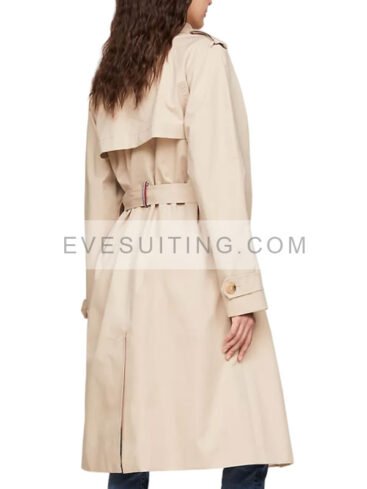 Beige Double Breasted Cotton Coat