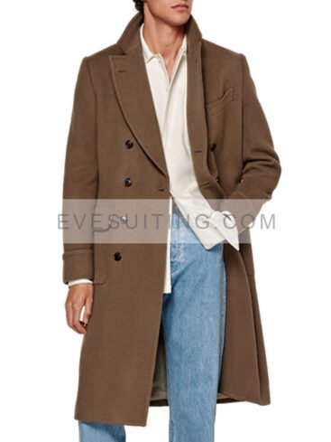 Brown Wool Double Breasted Polo Coat