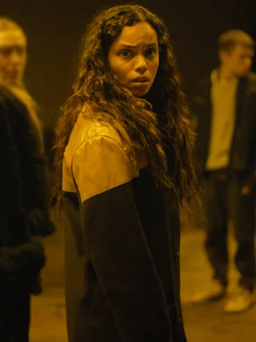 Ciara Movie The Watchers 2024 Georgina Campbell Black And Mustard Yellow Jacket