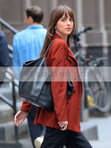 Dakota Johnson Maroon Blazer