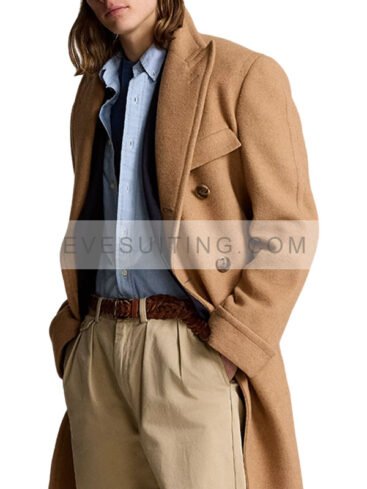 Double-Breasted Classic Wool Camel Polo Coat