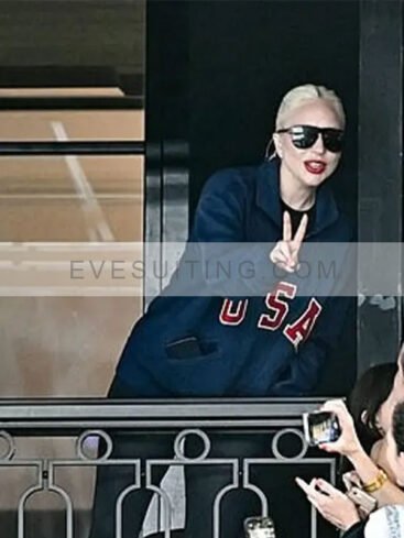 Lady Gaga 2024 Olympics USA Blue Fleece Jacket