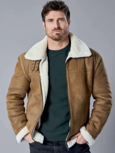 Marcus Rosner Falling Like Snowflakes Brown Shearling Jacket