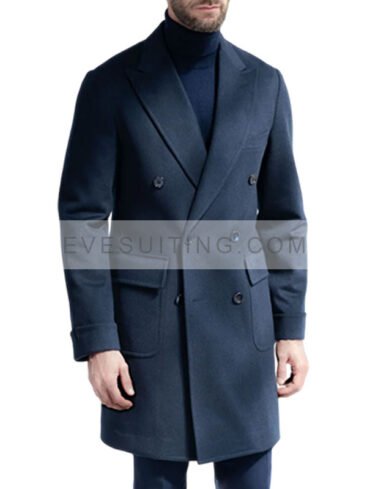 Men's Blue Polo Coat