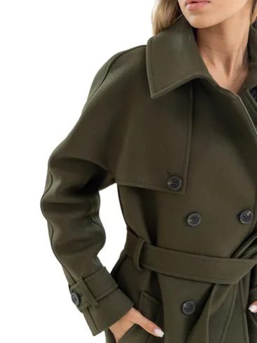 Olive Green Wool Coat