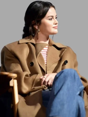 Selena Gomez Brown Coat