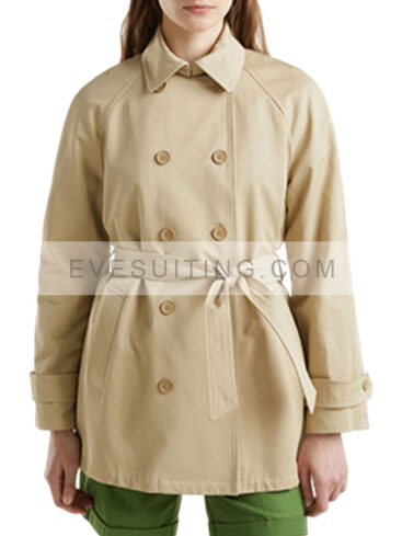 Women's Beige Short Trench Coat