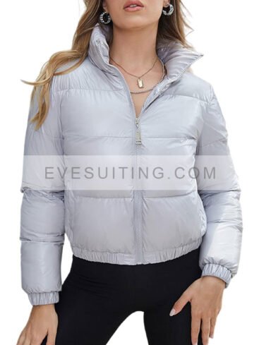 Women's Light Grey Puffer Jacket