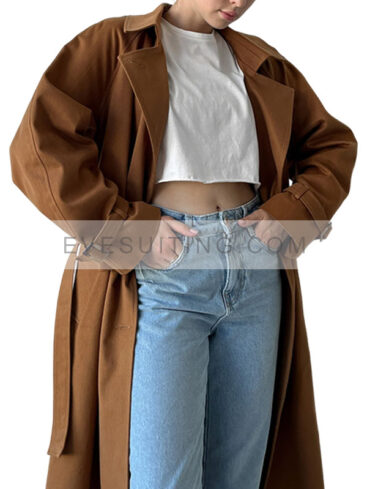 Women's Oversized Brown Trench Cotton Coat