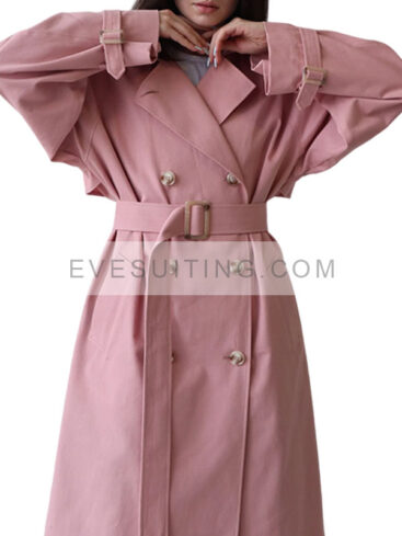 Women's Oversized Pink Trench Coat