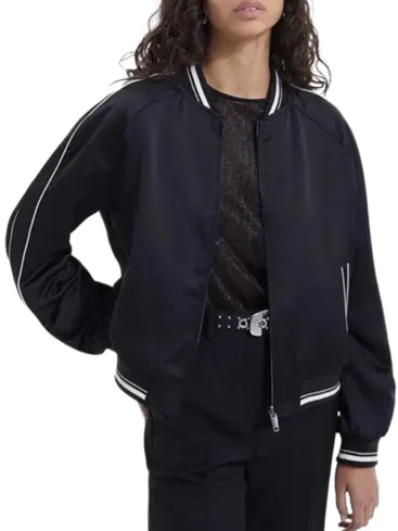 Addams Wednesday Black Bomber Jacket