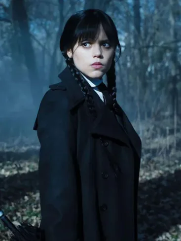 Addams Wednesday Jenna Ortega Trench Coat