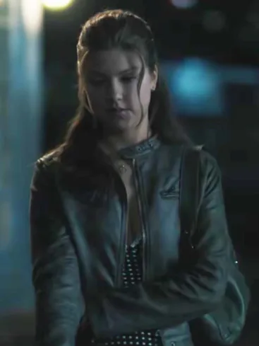 Bree Tell Me Lies 2024 Catherine Missal Brown Leather Jacket