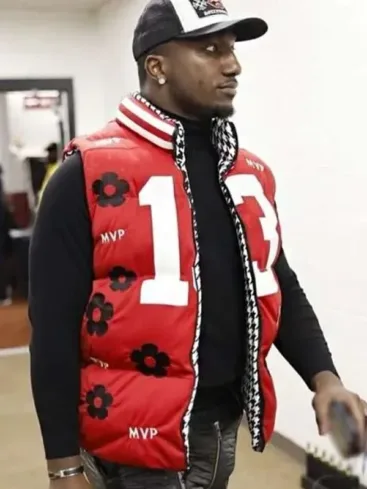 Brock Purdy Deebo Samuel MVP Red Puffer Vest