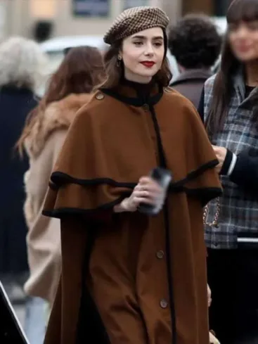 Emily in Paris Season 4 Emily Copper Cape Coat