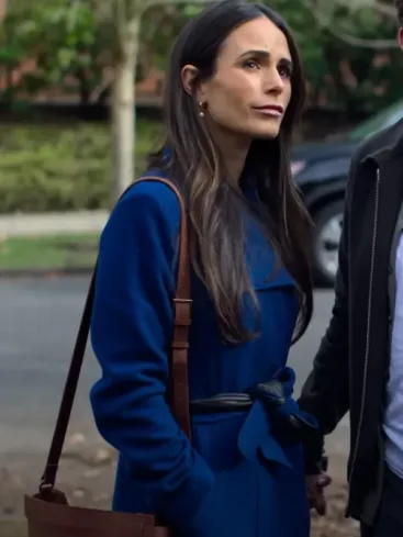 Jordana Brewster Cellar Door 2024 Blue Trench Coat