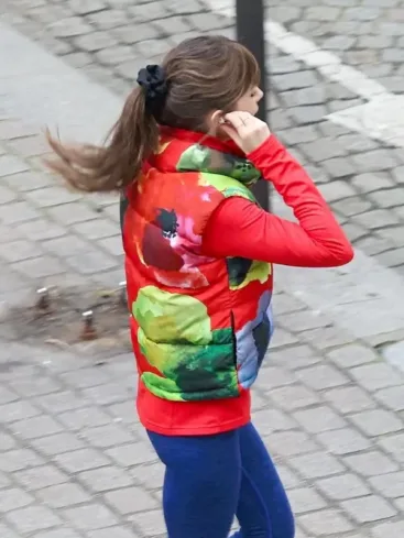 Lily Collins Red Vest