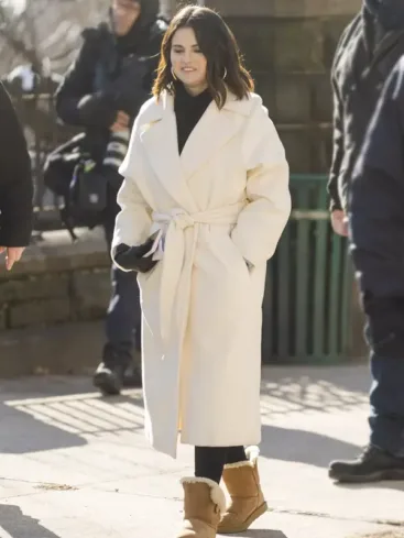 Mabel Mora Only Murders In The Building Selena Gomez White Wool Coat