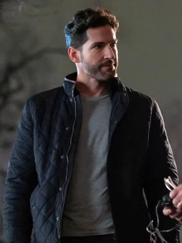 Oliver Tell Me Lies 2024 Tom Ellis Black Quilted Jacket