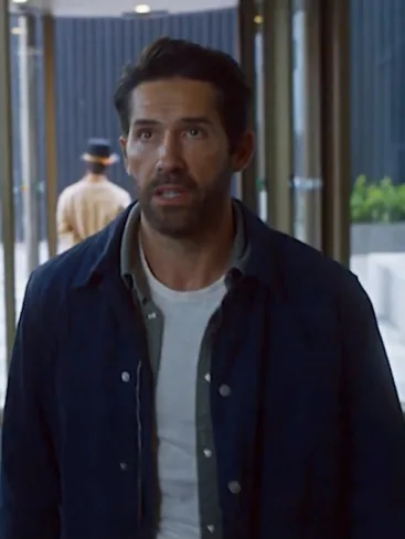 Sam Lorde Movie Take Cover 2024 Scott Adkins Blue Cotton Jacket