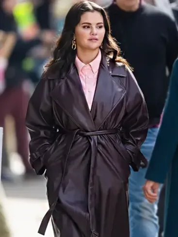 Selena Gomez Only Murders In The Building S03 Leather Coat