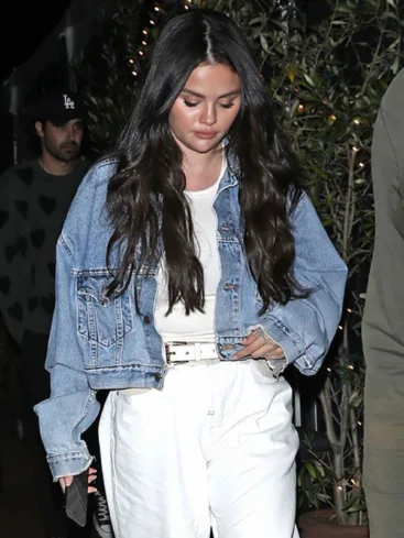 Selena Gomez Oversized Jean Jacket