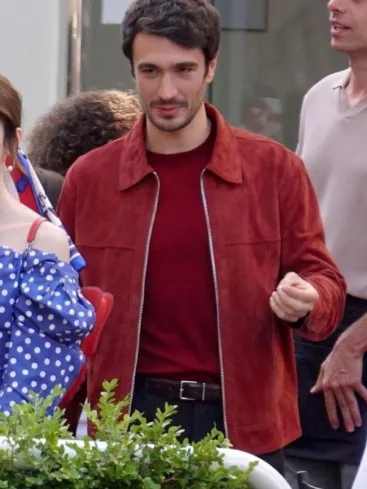 TV Series Emily In Paris S04 Eugenio Franceschini Red Suede Jacket