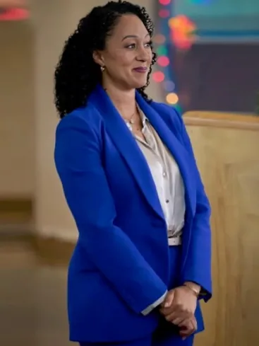 Tamera Mowry-Housley Scouting For Christmas 2024 Blue Blazer