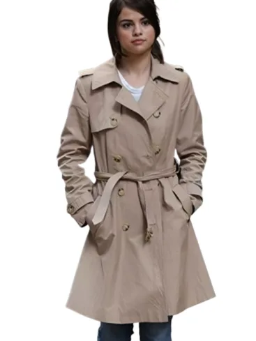 A Rainy Day In New York Selena Gomez Beige Coat