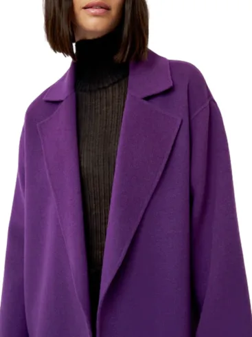 Purple Wool Wrap Coat