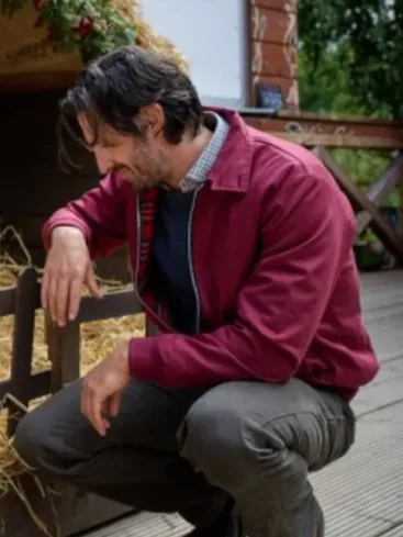 Sean Tis the Season to Be Irish 2024 Eoin Macken Red Bomber Jacket