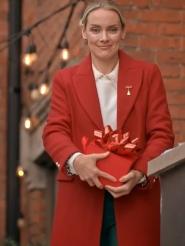 The Christmas Charade 2024 Rachel Skarsten Red Coat