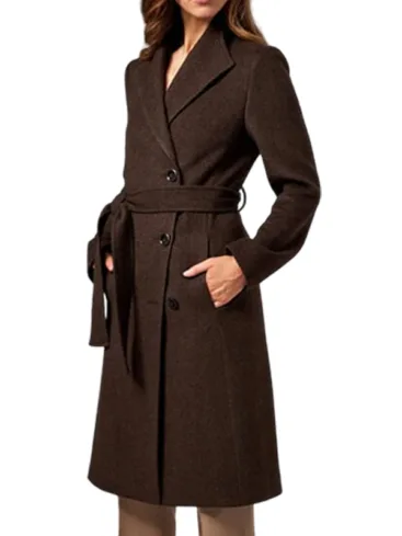 Women's Dark Brown Wrap Coat