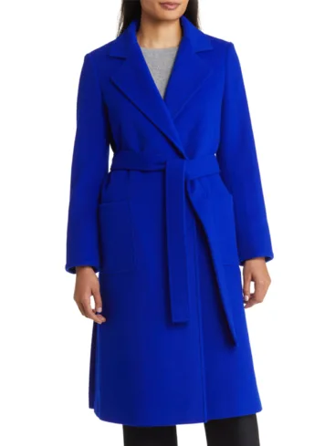 Women's Royal Blue Wrap Coat