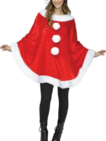 Women's Santa Claus Cape Poncho