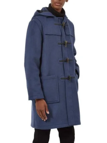 Men's Royal Blue Wool Duffle Coat