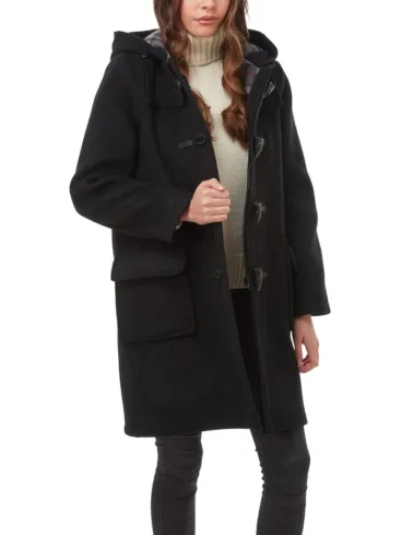 Women's Black Wool Duffel Coat