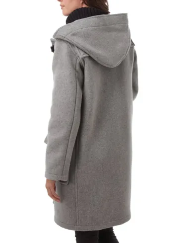 Women's Grey Wool Hooded Duffel Coat