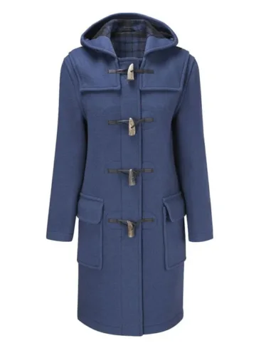 Women's Royal Blue Wool Duffel Coat