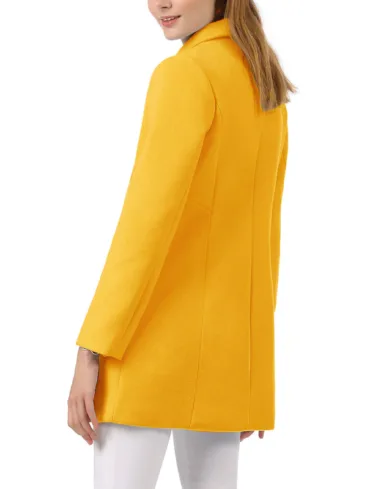 Women's Yellow Wool Peacoat