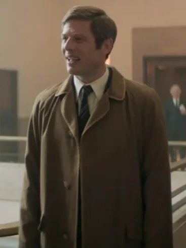 James Norton Joy 2024 Bob Edwards Brown Wool Coat